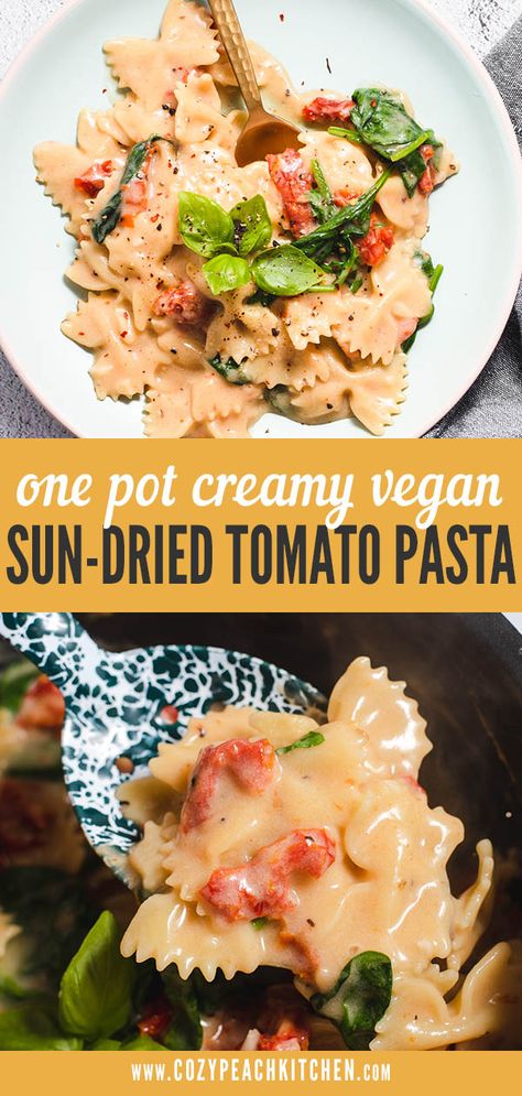 Dried Tomato Pasta, Dairy Free Sauces, Sun Dried Tomato Pasta, Sundried Tomato Pasta, Peach Kitchen, Dairy Free Recipes Dinner, Dairy Free Pasta, Vegetarian Pasta Recipes, Dairy Free Dinner