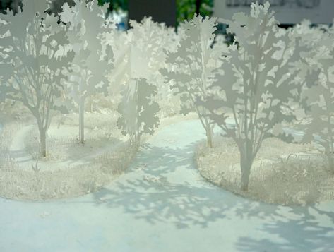 Junya Ishigami, Freeing architecture - Fondation Cartier pour l'Art Contemporain - Marion de Castilla Paper Model Architecture, Architecture Model Trees, Architectural Trees, Maquette Architecture, Junya Ishigami, Site Model, Architecture Concept Diagram, Japanese Architect, Landscape Model