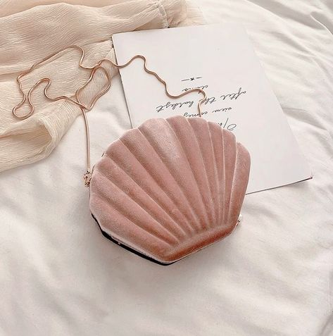 Image in — 𝑩𝒂𝒈𝒔 ₊ 𝒑𝒖𝒓𝒔𝒆𝒔 collection by 𝒱𝒾𝓋 ✧ Pastel Kawaii Aesthetic, Aesthetic Purse, Mermaid Bag, Deer Doll, Mermaid Shell, Velvet Purse, Sweet Lady, Soft Aesthetic, Womens Designer Handbags