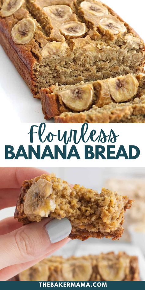 Healthy Banana Bread Oats, Anti Inflammation Banana Bread, Flour Free Banana Bread, Banana Oat Bread Recipe Easy, Five Ingredient Banana Bread, Low Cal High Protein Banana Bread, Healthy Banana Bread Gluten Free, Gf Df Banana Bread, Banana Bread Recipe Easy 3 Ingredients Healthy Gluten Free