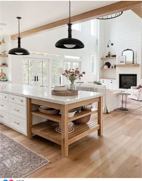 Emily Henderson, Kitchen Inspiration Design, Open Kitchen, Vintage Farmhouse, Kitchen Style, Dream Home Design, Home Decor Kitchen, Kitchen Living, White Oak