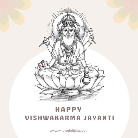 Lord Vishwakarma always be with you! Happy Vishwakarma Jayanti - WildWeb Digital #wildwebdigital #festivalvibes #festivalsofindia #vishwakarmajayanti #vishwakarmapuja #hindifastival #lordvishwakarma Vishvakarman Jayanti, Happy Vishwakarma Jayanti, Vishwakarma Jayanti, Lord Vishwakarma, Vishwakarma Puja, Hd Wallpaper 4k, Festivals Of India, Shiva Art, Fun Website Design