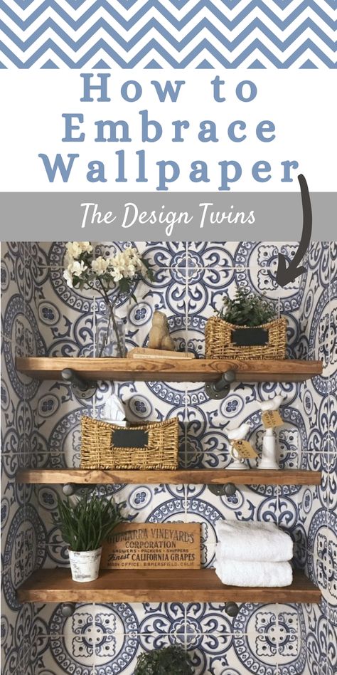 Wallpaper is back! But it’s a whole new breed, designed to create bold, dynamic spaces. We share our first-hand experience for how to achieve best results. Diy Craft Hacks, Craft Hacks, Home Decor Diy Crafts, Pipe Shelves, Diy Projects For The Home, Vintage Tile, Crafts Videos, Diy Home Projects, Health And Happiness