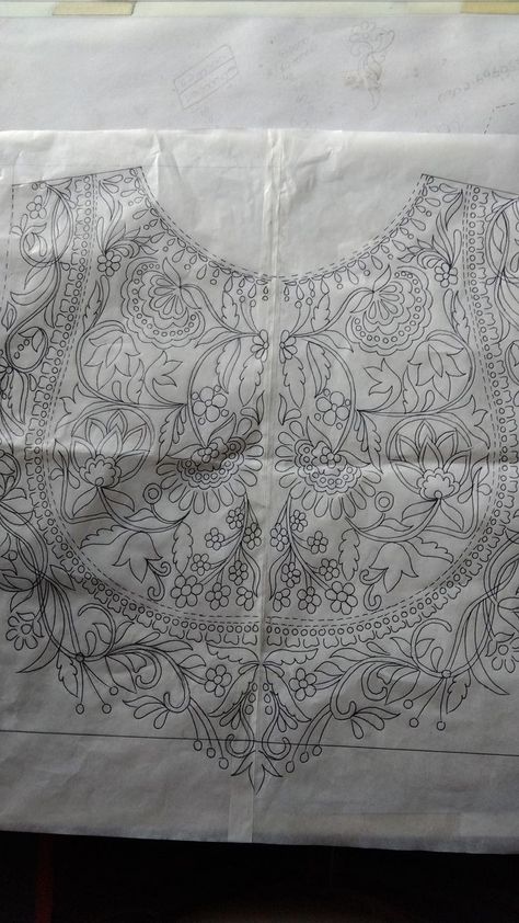 Chikankari Design Sketch, Blouse Khaka Designs, Chikankari Embroidery Motifs Pattern, Embroidery Tracing Designs, Embroidery Tracing, Textile Prints Design, Diy Embroidery Patterns, Mode Abaya, Aari Embroidery