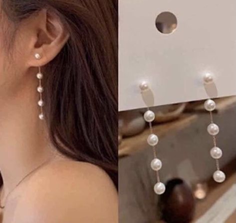 Classic Earrings Classy, Jewelry Homecoming, Y2k Earrings, Crystal Statement Earrings, Korean Jewelry, Faux Pearl Earrings, Prom Jewelry, Style Japonais, Classic Earrings