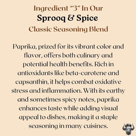 Paprika, prized for its vibrant color and flavor, offers both culinary and potential health benefits. Rich in antioxidants like beta-carotene and capsanthin, it helps combat oxidative stress and inflammation. With its earthy and sometimes spicy notes, paprika enhances taste while adding visual appeal to dishes, making it a staple seasoning in many cuisines. Beta Carotene, Seasoning Blend, Health Benefits, Vibrant Colors, Benefits, Health, Quick Saves, Color