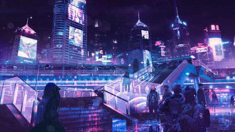 Neon Cyberpunk, Art Cyberpunk, Neon City, Sci Fi City, City Background, Cyberpunk Aesthetic, Cyberpunk City, Lit Wallpaper, Wallpaper Animes