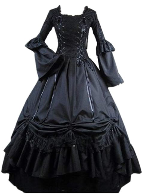 PRICES MAY VARY. Cotton Machine Wash Fabric: This black Victorian dress is made of cotton blend, soft, comfortable to wear; Package Included: I*Women Gothic Victorian dress, no petticoat included; Features: Square neck, Lace-up on the bodice, long sleeve, multi layers skirt, Invisible zipper on back, floor length, victorian civil war dress, 1860s Victorian Dress, historical costume, reenactment costume Occasions---This Victorian dress is perfect for Dickens Fair, Victorian themed festival, renai Dark Queen Dress, Victorian Prom Dress, Victorian Gothic Dress, Black Victorian Dress, Gothic Victorian Dresses, Fancy Gowns, Victorian Costume, Gothic Victorian, Queen Dress