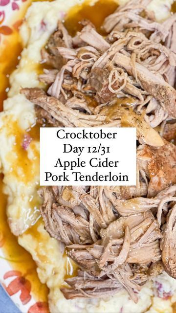 Porkloin Crockpot Recipes, Crock Pot Apple Cider, Crockpot Apple Cider, Pork Loin Crock Pot Recipes, Steph Gigliotti, Apple Cider Pork, Crockpot Pork Loin, Crockpot Pork Tenderloin, Chicken Bullion