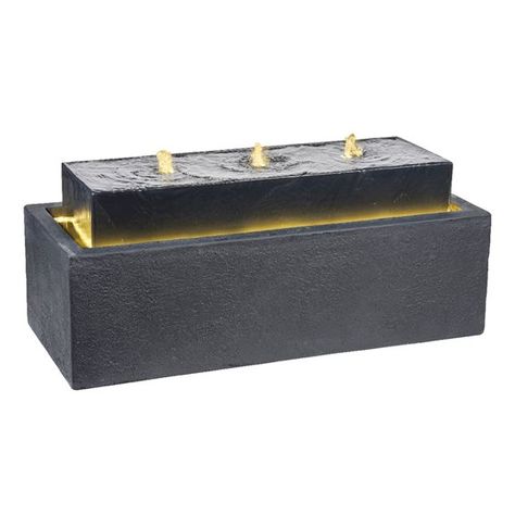 Modern Wide Rectangular Water Fountain Water Feature Rectangular Fountain Water Features, Concrete Fountains, Outdoor Water Features, Garden Water Feature, Jet Pump, Pond Water Features, Fountain Design, Outdoor Fountain, Water Features In The Garden