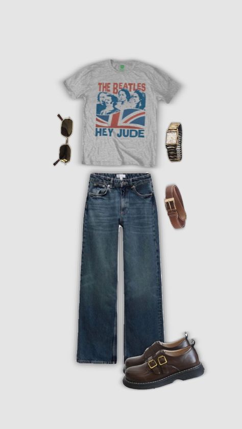 I love The Beatles :) #outfit #outfitinspo #summeroutfit #vintage #springoutfit #vintageoutfit #simpleoutfit #thebeatles #rock #band The Beatles Outfit Ideas, The Beatles Fashion, Beatles Outfit, Beatles Fashion, Silly Clothes, School Vibes, Aesthetic Clothing, 80s Fashion, Rock Band