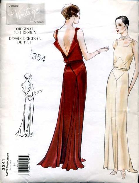 I would love to find this dress...or make it.   Ms Hepburns Closet: 1930's Hollywood Glamour Backless Evening Gowns, Evening Dress Patterns, Vintage Vogue Sewing Patterns, Vogue Vintage, 30s Fashion, Vintage Dress Patterns, Vogue Sewing, Vogue Sewing Patterns, 1930s Fashion