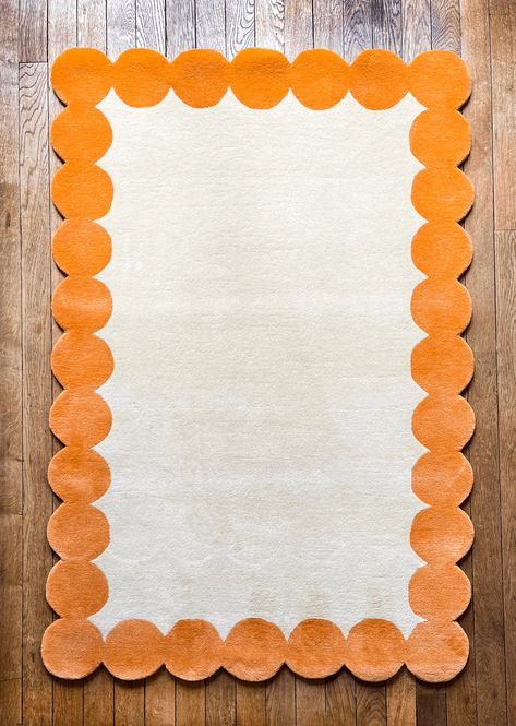 Tapis Claude - Orange – Colortherapis Calm Nursery, Tufted Rugs, Bohemian Handmade, Bed In Living Room, Store Ideas, Rugs For Living Room, Hand Tufted Rugs, Claude Monet, Tufted Rug