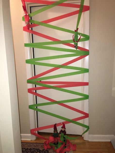 Christmas Decorating Contest, Elf On The Shelves, Shelf Hallway, Elf Ideas Easy, Elf Door, Awesome Elf On The Shelf Ideas, The Elf On The Shelf, Gift Box Ideas, Home Interior Ideas