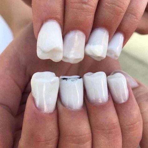 Fur Nails, Tree Nail Art, Human Teeth, Tree Nails, Nail Art For Beginners, Crazy Nails, Beautiful Nail Art, Manicure E Pedicure, Nail Shapes