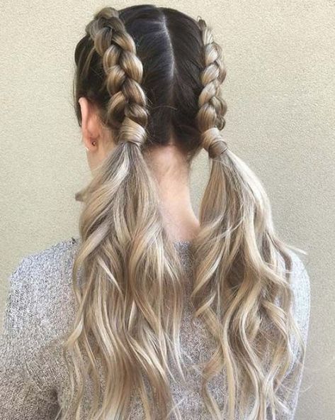 Formal Hairstyles Updo, Crochet Curls, Braids Curls, Hairstyles Curls, Cute Braided Hairstyles, Two Braids, Peinados Fáciles Para Cabello Corto, Easy Summer Hairstyles, Ideas Crochet