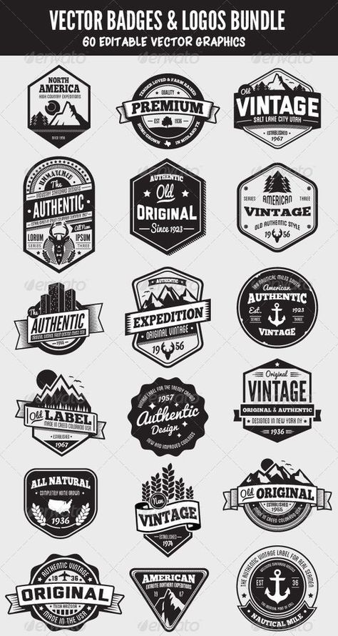 Logo Inspiration Vintage, Vintage Badges, Retro Logo Design, Vintage Logos, Logos Ideas, Restaurant Logo, Logo Bundle, Bold Logo, Retro Logos