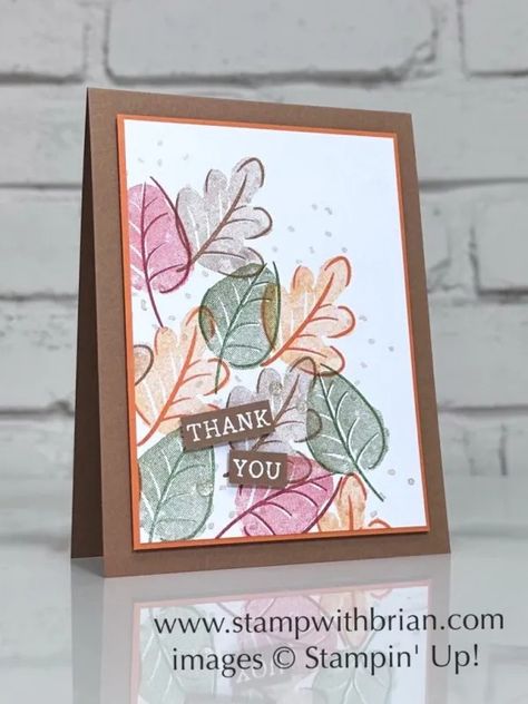 Caring Leaves, Simply Said, Festive Words, Stampin Up!, Brian King Screen Cards, Simple Holiday Cards, Stampin Pretty, Holiday 2024, Leaf Cards, Changing Leaves, Step Cards, Christmas Card Crafts, Cards Scrapbooking