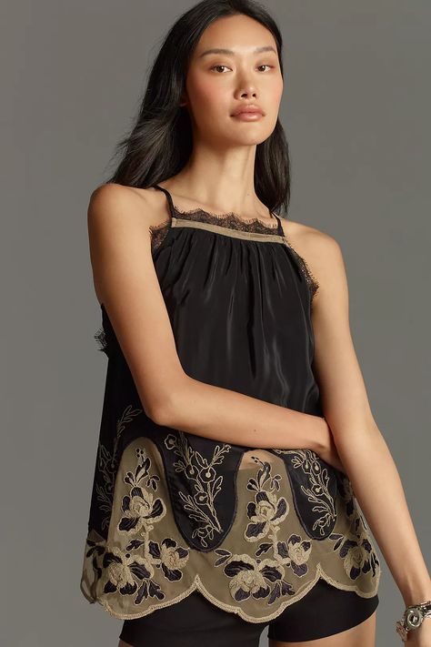 By Anthropologie Flutter-Sleeve Embellished Silky Blouse | Anthropologie Back Machine, Fall Clothing, Silky Blouse, Trendy Clothes For Women, Lovely Dresses, Fall Outfits Women, Flutter Sleeve, Christmas Outfit, Everyday Outfits