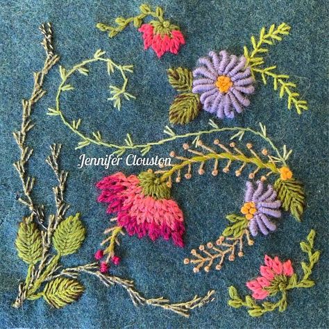 Jennifer Clouston on Instagram: "I love the fluffiness of wool embroidery #embroidery #embroidered #woolembroidery #embroideryart #embroiderylove #jenniferclouston #embroiderydesign #broderie #bordado" Hand Stitching Techniques, Stitching Embroidery, Wool Embroidery, Creative Embroidery, Silk Ribbon Embroidery, Slow Stitching, Writers Block, Straight Stitch, Ribbon Embroidery