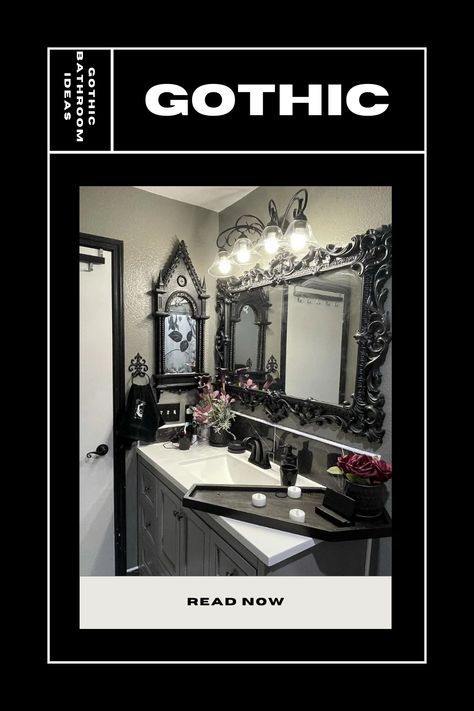 GOTHIC BATHROOM IDEAS Gothic Bathroom Ideas, Gothic Bathroom, Stylish Bathroom, Led Mirror, Bathroom Ideas, Tips And Tricks, Color Schemes, Home Improvement, Led