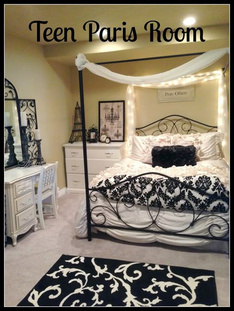 Secret Agent: PARIS THEMED BEDROOM Girls Paris Themed Bedroom, Eiffel Tower Bedroom, Paris Themed Bedroom Decor, Parisian Bedroom Decor, Paris Room Decor, Paris Themed Bedroom, Paris Rooms, Paris Bedroom, Parisian Decor