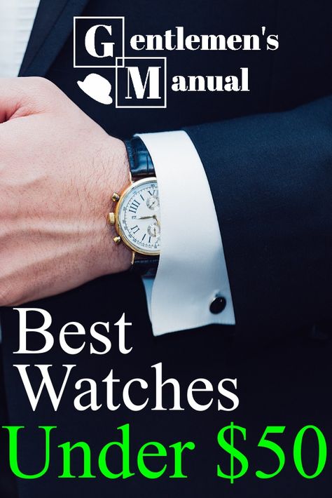 Real gentlemen wear watches.  It is one of the few accessories we can wear that can showcase our style and fashion.  In this article I will show you my opinion of the best budget watches for gentlemen under $50. Cheap Watches For Men, Gentleman Watch, Gentlemen Wear, Wear Watch, Cheap Bracelets, Cheap Watches, Best Watches, Best Watches For Men, Best Budget