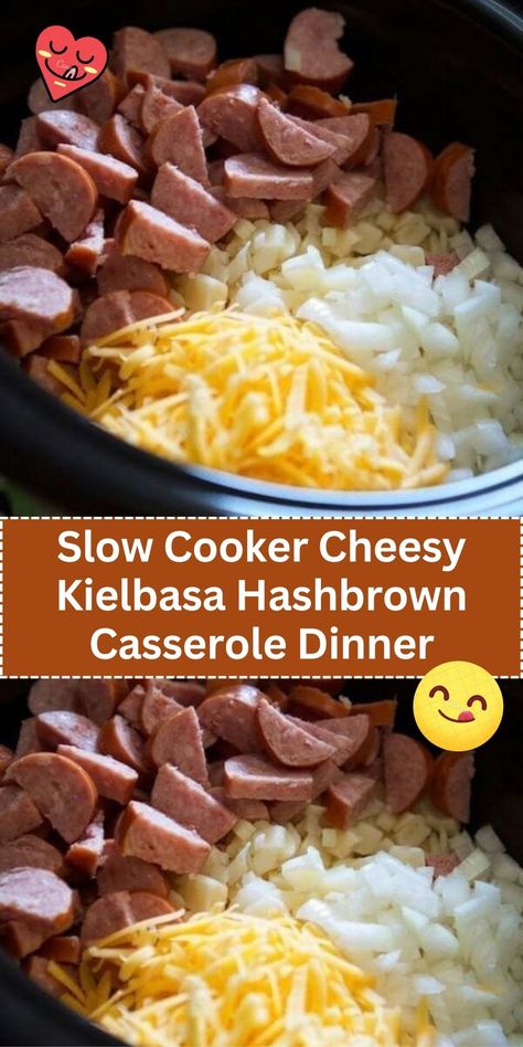 Crockpot Cheesy Hashbrowns And Smoked Sausage, Hashbrowns Crockpot Recipes, Slow Cooker Cheesy Kielbasa Hashbrown Casserole, Cheesy Kielbasa Hashbrown Casserole Crockpot, Crockpot Cheesy Kielbasa, Kielbasa Casserole Crock Pot, Slow Cooker Cheesy Potato Sausage Casserole, Kielbasa Sausage Casserole, Easy Crockpot Recipes With Kielbasa