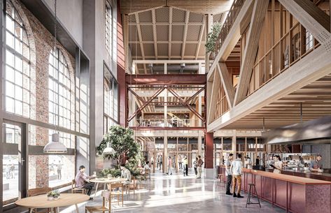 Recycled Brick, Industrial Architecture, Brick Architecture, Creative Hub, Timber Structure, Casa Container, Brick Facade, Adaptive Reuse, Malmo