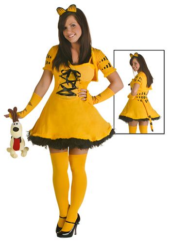 Girly Garfield costume #Halloween - well crap... Halloween is over!!  I would have loved to have been this!!! Garfield Costume, Garfield Images, Costumes For Adults, Modern Costumes, Halloween Costumes Friends, Scary Costumes, Diy Halloween Costumes, Couple Halloween, Couple Halloween Costumes