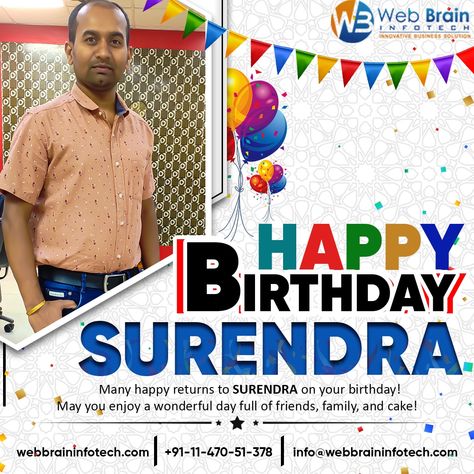 Happy Birthday Surendra Happy Returns, Business Solutions, All The Best, Internet Marketing, Special Day, Brain, Happy Birthday, Birthday