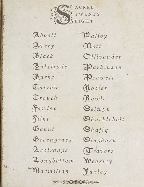 Created in the 1930s by an anonymous author (supposedly Cantankerus Nott), the directory listed the pure-blood families in Great Britain. Sacred 28, Sacred Twenty Eight, Rabastan Lestrange, Maxon Schreave, Harry Potter Headcannons, Harry Potter 2, Albus Dumbledore, Hogwarts School, Harry Potter Aesthetic