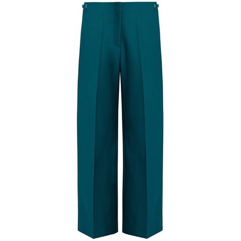 Maison Margiela High-rise wool culottes ($665) ❤ liked on Polyvore featuring pants, capris, woolen pants, high-waisted pants, blue pants, high waisted pleated pants and pleated pants Teal Trousers, Blue High Waisted Pants, High Waisted Pleated Pants, Teal Pants, Snap Pants, Dark Blue Pants, Wardrobe Planning, Blue Trousers, Pleated Trousers