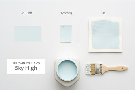 Color Cheat Sheet: The Best Blue Paint Colors | Apartment Therapy Sherwin Williams Sky High, Pale Blue Paint Colors, Bedroom Paint Colors Sherwin Williams, Paint Colors Sherwin Williams, Sky Blue Paint, Light Blue Paint Colors, Best Blue Paint Colors, Best Bedroom Paint Colors, Best Interior Paint