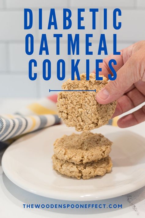 These Diabetic Oatmeal Cookies are a classic dessert that everyone will love. Made with simple ingredients, these cookies are easy and delicious. Biting into a warm oatmeal cookie is sure to be the best part of your day. Low Glycemic Cookies, Oatmeal For Diabetics, Sugar Free Oatmeal Cookies, Oatmeal Cookies Recipes Easy, Sugar Free Cookie Recipes, Sugar Free Oatmeal, Oatmeal No Bake Cookies, Oatmeal Cookie Recipe, Comfort Recipes