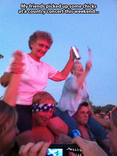 The 20 Greatest Things Ever Spotted at a Music Concert | Pleated-Jeans.com People Having Fun, Dump A Day, Country Concerts, My Buddy, Old People, Music Concert, Live Concert, Forever Young, Growing Old