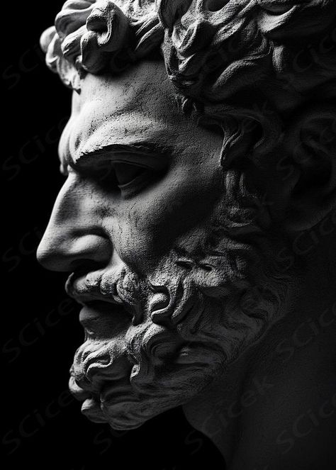 A Tribute In The Form Of Sculpture Art Celebrating Marcus Aurelius A Roman Emperor One Of The Most Beloved Stoic Philosophers In History.. Displate is a one-of-a-kind metal poster designed to capture your unique passions. Sturdy, magnet mounted, and durable – not to mention easy on the eyes!  ... daha fazla Stoic Marcus Aurelius, Philosophy Logo Design, Greek Sculpture Drawing, Stoic Statue, Charcoal Reference, Marcus Aurelius Statue, Stoic Philosophers, Roman Aesthetic, Roman Sculptures