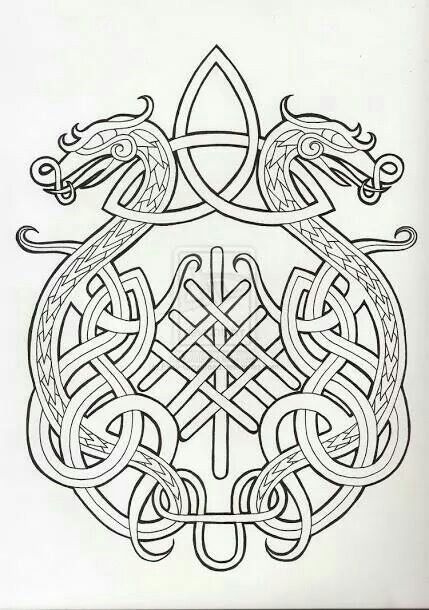 Color Arte Viking, Viking Pattern, Symbole Viking, Celtic Tattoo, Norse Symbols, Norse Tattoo, Nordic Tattoo, Viking Designs, Celtic Dragon