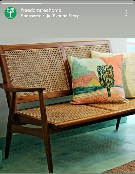 Aesthetic Seating Area, Game Library, Retro Lines, Light Chair, Natural Teak Wood, Indian Furniture, The Sixties, Wicker Sofa, Rattan Sofa