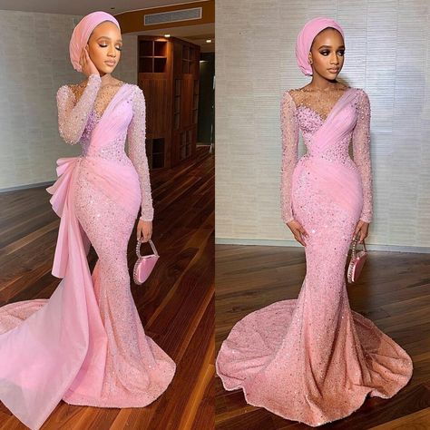 Muslim Wedding Guest Outfit, Nigerian Traditional Dresses, Nigerian Wedding Dresses Traditional, Nigerian Wedding Dress, Evening Dress Beaded, Nigerian Dress, Nigerian Lace Styles Dress, Nigerian Lace Styles, African Prom Dresses