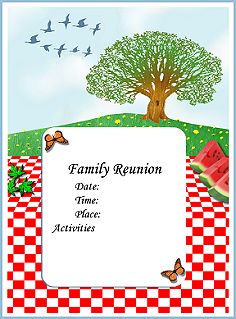 Created especially to help you coordinate a big family reunion, these eleven templates have the same color theme and slogan as the Family Reunion Book. Description from tabasell.tumblr.com. I searched for this on bing.com/images Family Reunion Flyer, Family Reunion Banners, Family Reunion Quotes, Family Reunion Invitations Templates, Reunion Activities, Reunion Quotes, Family Tree Images, Family Reunion Decorations, Family Reunion Activities