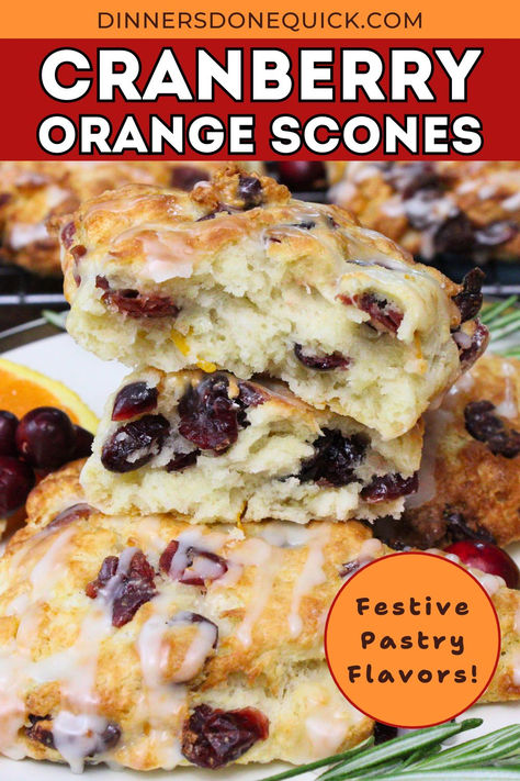 Enjoy the taste of the holidays with these Cranberry Orange Scones made right in the air fryer (with directions for oven cooking too)! These light, fluffy scones are packed with juicy cranberries, fresh orange zest, and topped with a sweet glaze. Perfect for breakfast, brunch, or as a holiday treat, these easy scones will bring seasonal flavor to your table. Serve them warm with a cup of coffee or tea. #AirFryerRecipes #HolidayBaking #SconeRecipe #CranberryOrange #FestiveTreats #BrunchRecipes Cranberry Orange Brioche, Cranberry Orange Waffles, Cranberry Orange Scones With Dried Cranberries, Cranberry Orange Scones Ina Garten, Fresh Cranberry Orange Scones, Butterscotch Scones Recipe, Cranberry Almond Scones, Fresh Cranberry Scones, Orange Cranberry Scones Recipe