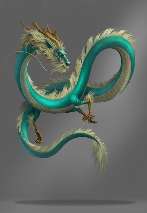 ArtStation - Dragon, Duy Anh Do Asian Lung Dragon, Eastern Dragon Reference, Dragon Concept Art Design Reference, Eastern Dragon Concept Art, Japanese Dragon Oc, Eastern Dragon Drawing, Eastern Dragon Art, Chinese Dragon Oc, Dragon Eastern