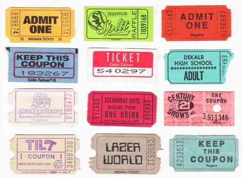 Ticket Stubs - 1 | A collection of ticket stubs from various… | airjmax | Flickr Ticket Sticker, Fair Tickets, Admit One Ticket, Ticket Stub, Ticket To Ride, Ticket Design, Design Moodboard, Ticket Stubs, Graphic Ideas