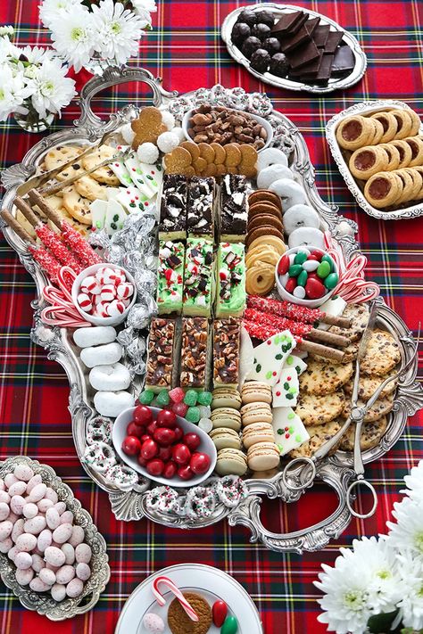 Christmas Dessert Board - Sprinkle Bakes Cookie Platters Display, Christmas Dessert Board, Christmas Cookies And Candy, Cookies And Candy, Christmas Bark, Shortbread Cookies Christmas, Christmas Dessert Table, Xmas Baking, Christmas Charcuterie