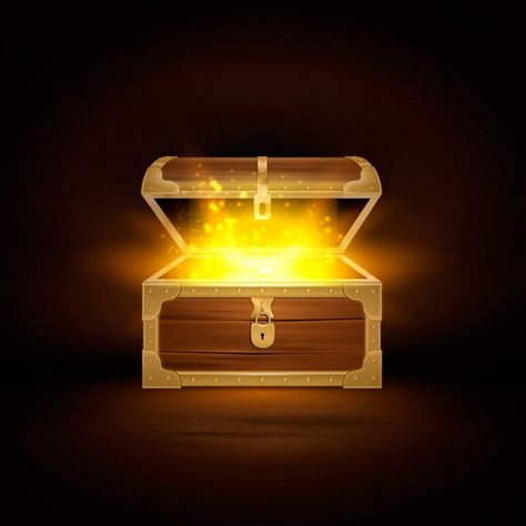 Flower Design Vector, Wooden Containers, Ancient Jewels, Digital Painting Techniques, Frame By Frame Animation, Wooden Chest, Golden Lights, Diamonds And Gold, Treasure Boxes