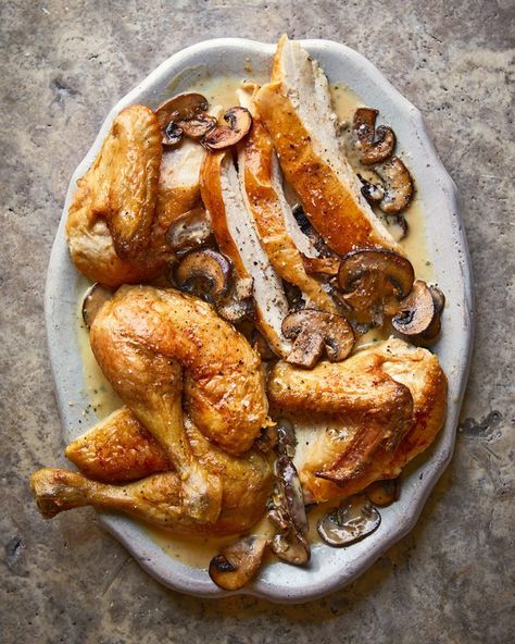 Chicken Shawarma Recipe, Easy Roast Chicken, Shawarma Recipe, Delicious Magazine, Roast Chicken Recipes, Chicken Shawarma, Risotto Recipes, Mushroom Sauce, Sunday Roast