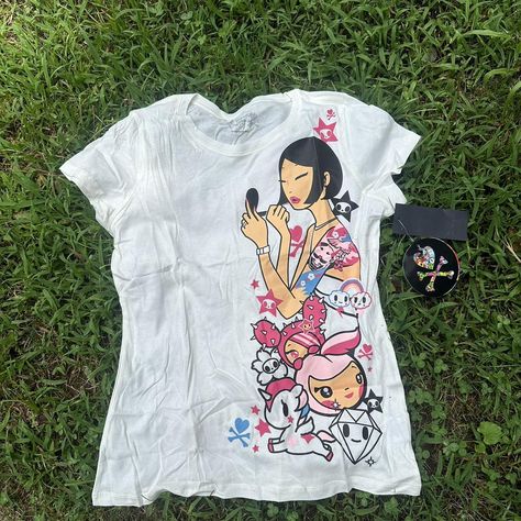 Brand new with tags vintage tokidoki tee shirt 
With... - Depop Tokidoki Outfits, Tokidoki Clothes, Tokidoki Aesthetic, Tokidoki Shirt, J Fashion Harajuku, Scene Shirt, Oopsy Daisy, Shirt Tag, J Fashion