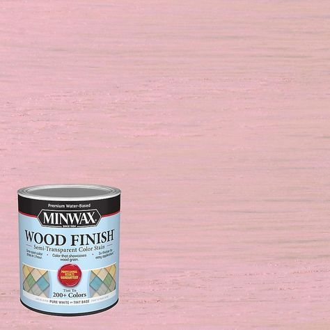 Minwax Wood Finish Water-Based Petal Pink Mw1157 Semi-Transparent Interior Stain (1-Quart) in the Interior Stains department at Lowes.com Minwax Wood Stain, Minwax Colors, Method Soap, Unfinished Wood Furniture, Solid Stain Colors, Semi Transparent Stain, World Of Possibilities, Wood Stain Colors, Water Based Stain