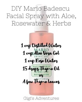 Diy Mario Badescu Facial Spray, Face Mist Spray Diy, How To Make Facial Spray, Diy Facial Mist Sprays, Diy Facial Mist, Facial Spray Diy, Diy Face Spray, Spa Pics, Baking Soda Face Wash